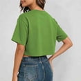 thumbnail image 3 of Tshirts for Women Ladies Crew Neck Short Sleeve Solid Crop Tee Loose Fit Casual Sporty Summer Top, 3 of 6