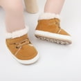 thumbnail image 3 of Emy Dola Unisex Baby Girls Boys High Top Sneaker Winter Booties Soft Sole Anti-Slip Faux Fur Lined Newborn Infant Prewalker First Walking Shoes, 3 of 9