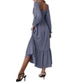 thumbnail image 3 of Xuanfei Women Square Neck Smocked Long Sleeve Tiered Maxi Dress, 3 of 4