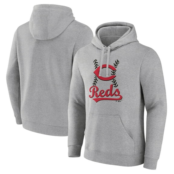 Men's Gray Cincinnati Reds Fastball Pullover Hoodie