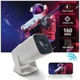 thumbnail image 4 of Mini Portable Projector with WiFi and Bluetooth, Built-in Android 12, Streaming Apps for Netflix/YouTube/Prime Video, Auto Keystone, Power Focus, 130'' Display, HDMI/USB, Ceiling Rotatable, 4 of 10