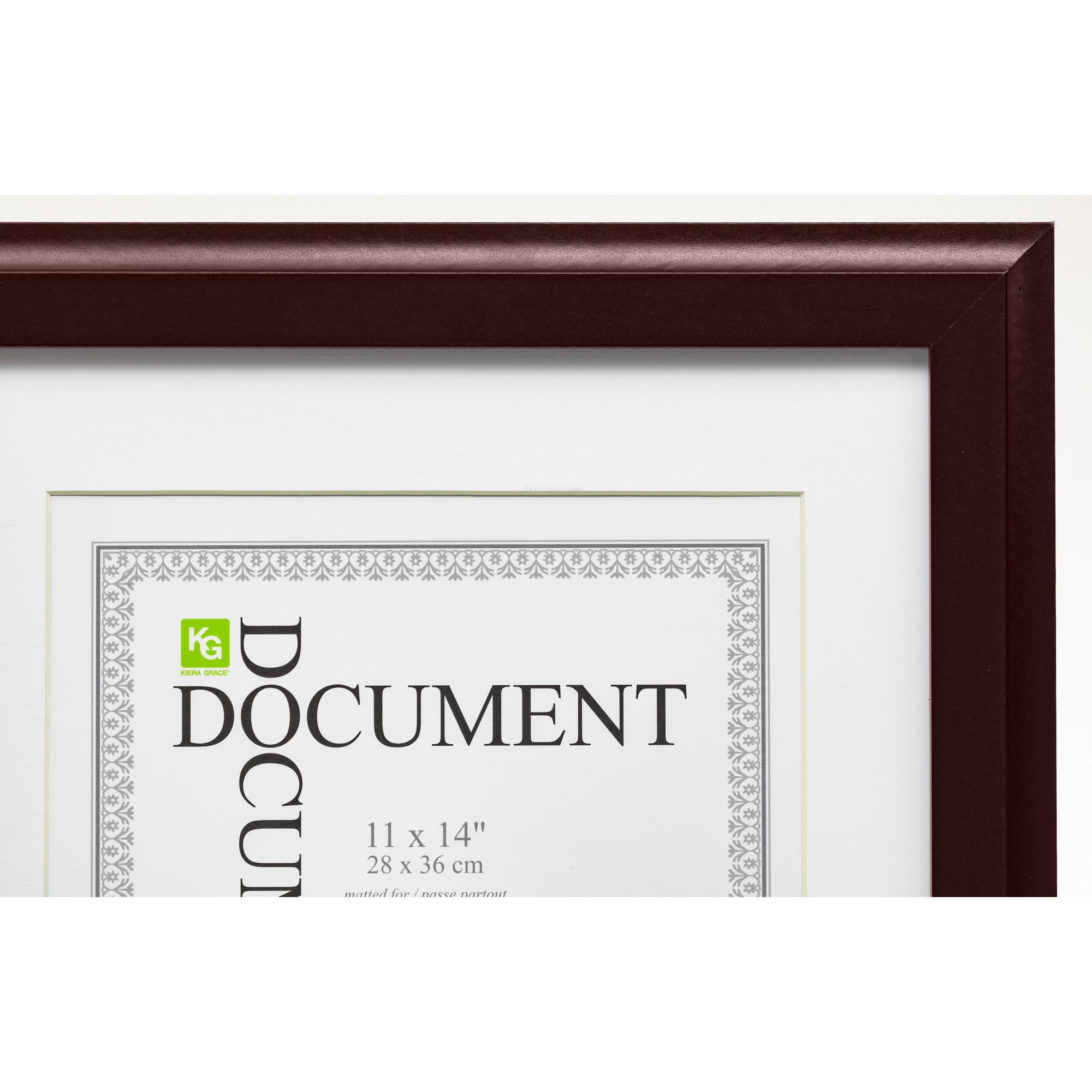 11 by 14-Inch Matted for 8-1/2-Inch by 11-Inch Walnut Kiera Grace Oxford Wood Document Frame