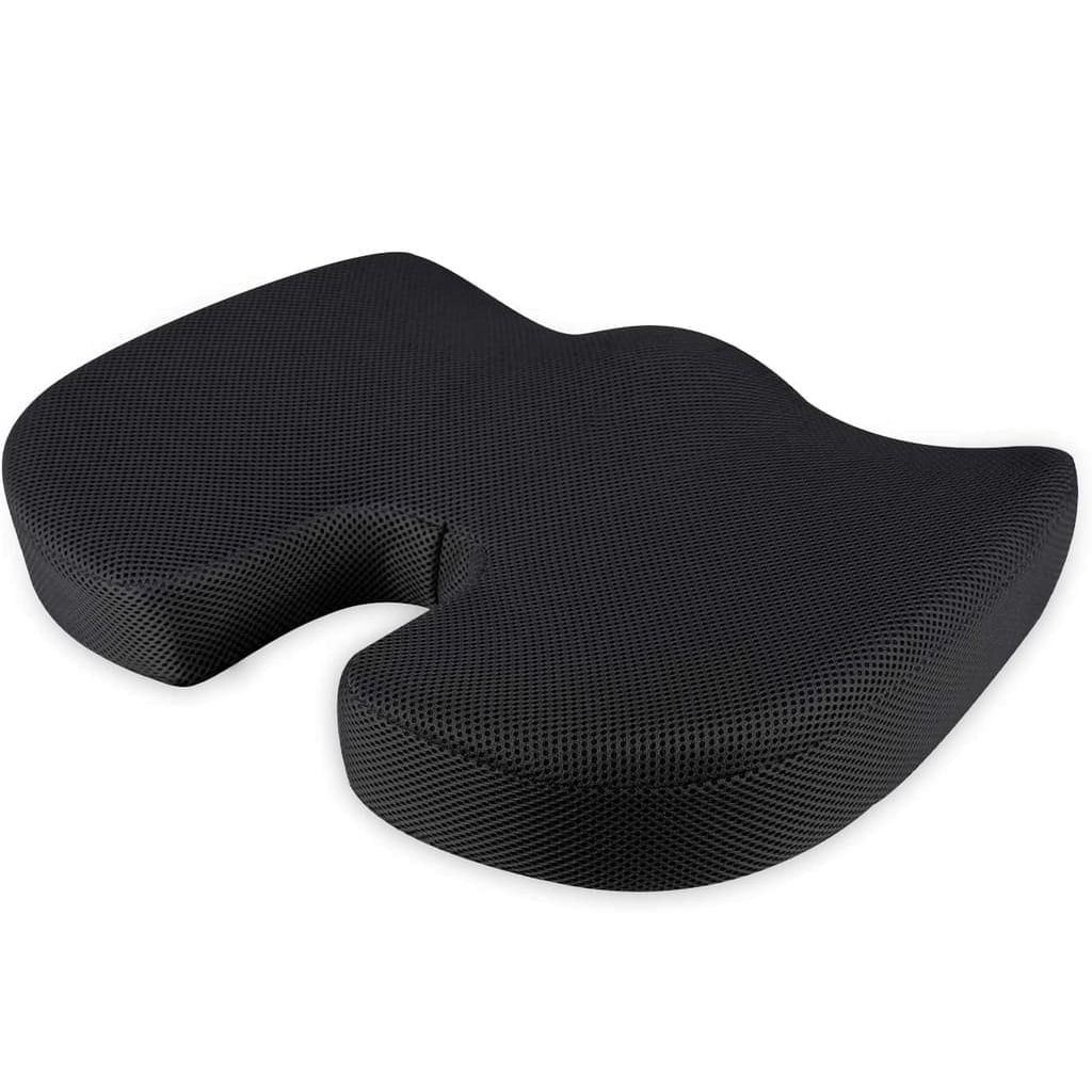 Orthopedic seat cushion for the coccyx cushion made from optimized visco memory foam mesh models