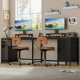 thumbnail image 5 of GIKPAL L Shaped Computer Desk  with Drawer, Reversible Gaming Desks Corner Desk with Storage Shelves & Monitor Stand, Home Office Desk Workstation, Brown, 5 of 10