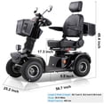 thumbnail image 4 of Xlluproid Heavy Duty 4 Wheel Mobility Scooter for Seniors & Adults,500W Motor,10MPH Max Speed,Stepless Speed & Drum Brake,20°Hill Climbing,USB Port,Remote Key,Adjustable Seat,Black, 4 of 8