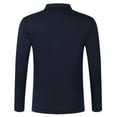 thumbnail image 3 of Men's Casual Henley Shirt Stretch Long Sleeve Shirts for Men Turn-down Collared Casual Formal Solid Shirts Summer Beach Hippie T Shirts With Pocket, 3 of 8