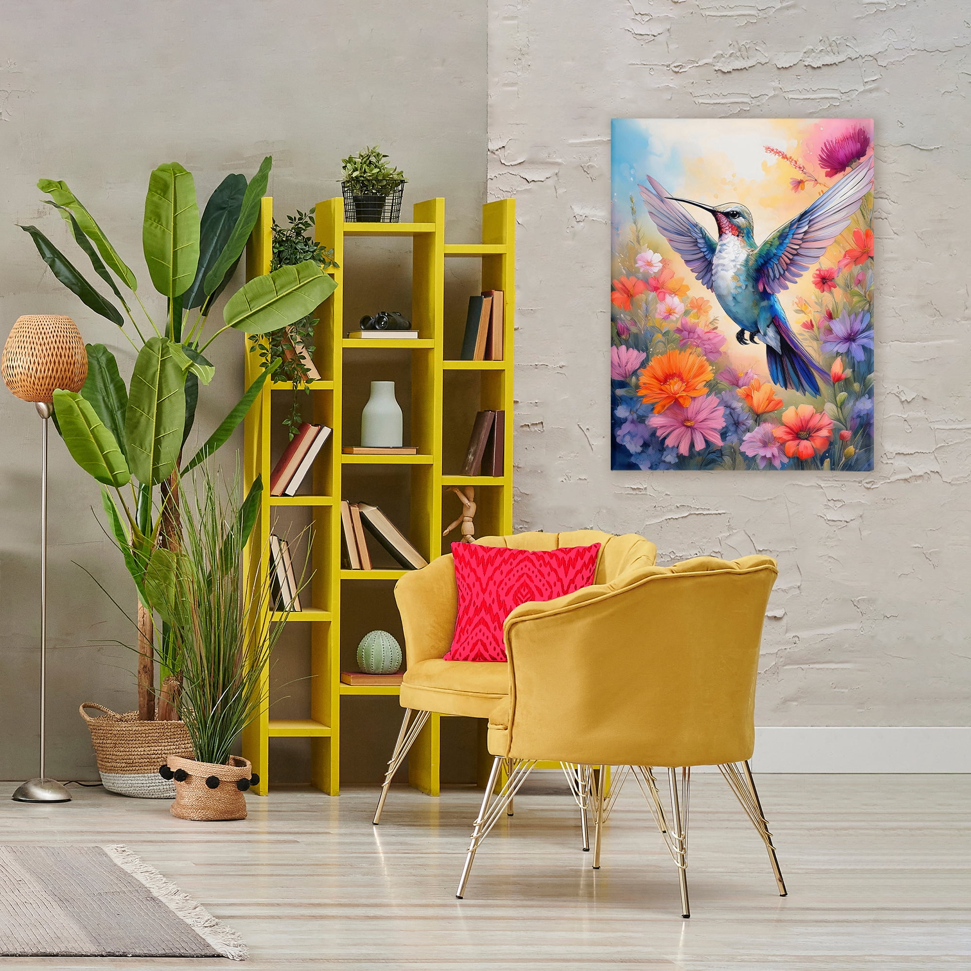 Stupell Industries Colorful Hummingbird in Bloom Canvas Wall Art, design by Creative Studio