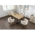 thumbnail image 3 of Guyou Modern Linen Dining Chair Set of 4, Mid-Century Upholstered Barrel Kitchen Chairs Fabric Side Chair with Metal Legs and Curved Back for Living Room Dining Room Bedroom, Cream, 3 of 12