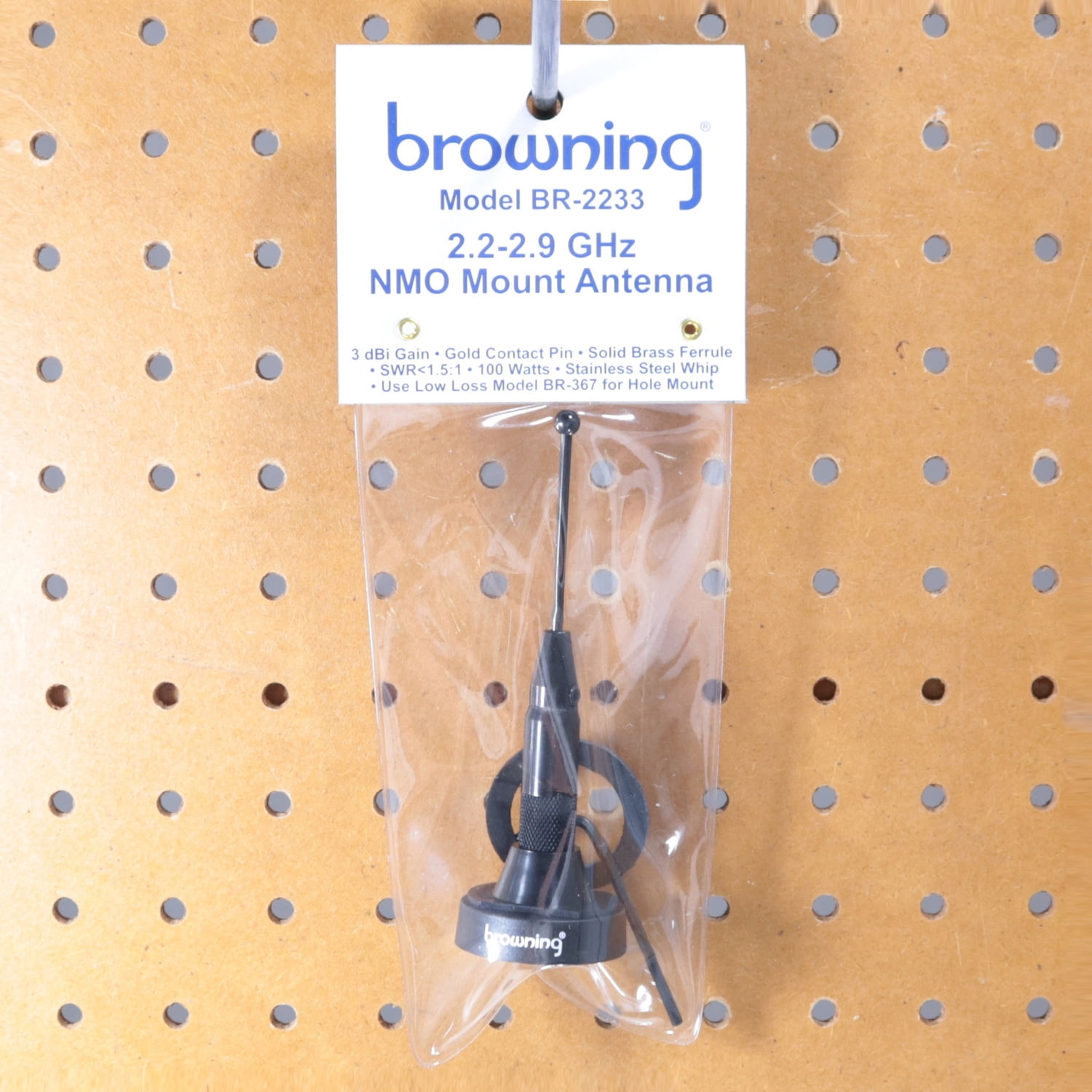 Browning 2.2 GHz to 2.9 GHz Wi-Fi 3-dBi Gain Pre-Tuned NMO-Mount Antenna, BR-2233