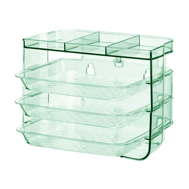 Organizador de platos de varios niveles para encimera o pared Verde de 3 capas