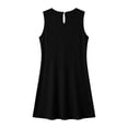 thumbnail image 5 of Rutainlusire Womens Summer Dresses Women's Summer Solid Color Sleeveless Ruched Round Neck Loose Waist Dress Black L, 5 of 6