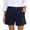 A-Blue61, variant on XIAONU Pleated Front Denim Shorts For Women Relaxed Fit High Waisted Mid Thigh Linen Short Lightweight Casual Summer Shorts