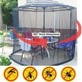 thumbnail image 6 of TOPCHANCES 7-10ft Patio Umbrella Mosquito Netting with Zipper Door, Polyester Mesh Screen, Height Diameter Adjustable, for Outdoor Patio Garden, 300x230cm(DxH), Black, 6 of 12