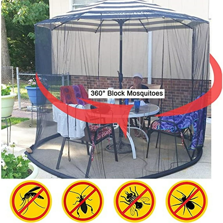 TOPCHANCES 10-11ft Patio Umbrella Mosquito Netting TOPCHANCES 10-11ft Patio Umbrella Mosquito Netting