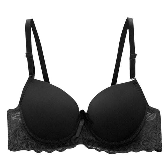 Bigersell Womens Bra and Panty Sets Women Lace Backless Anti-Light Bottoming Wrapped Chest Vest Underwear Short Size Lounge Bra, Style 77, black 34B