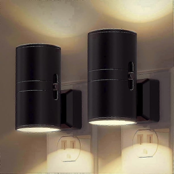 2025 2 Pack-LED Night Light Plug in, Modern Night Lights Plug into Wall, Dusk to Dawn Sensor, Soft White 3000K, 0-100LM Adjustable Brightness, Dimmabl
