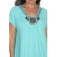 thumbnail image 3 of White Mark Women's Plus Size Embellished Short Sleeve Tunic Top, 3 of 5