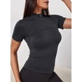 thumbnail image 6 of Top-kevin Women'S Athletic Top, Short-Sleeve Fitness Shirt with a Half-Zip Design, Mesh Back, Suitable for Running, Cycling, Gym Workouts, And Yoga, 6 of 8