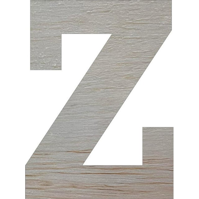 Wooden Block Letters, Unfinished 4'' Rockwell Z, Craft