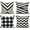 Black, variant on 20x20 Black Beige Throw Pillow Covers Cases Modern Geometric Outdoor Decorative Accent Cushion Suqare Cotton Linen Set of 4 for Sofa Paito Couch Bed Room, Striped Zig Zag