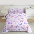 thumbnail image 2 of Manfei Romantic Butterfly Girls Bedding Comforter Set, Cartoon Blossoms Flower Twin Comforter Sets, Princess Style Reversible Bedding Set, Breathable Home Decor, 2-Piece, 2 of 8