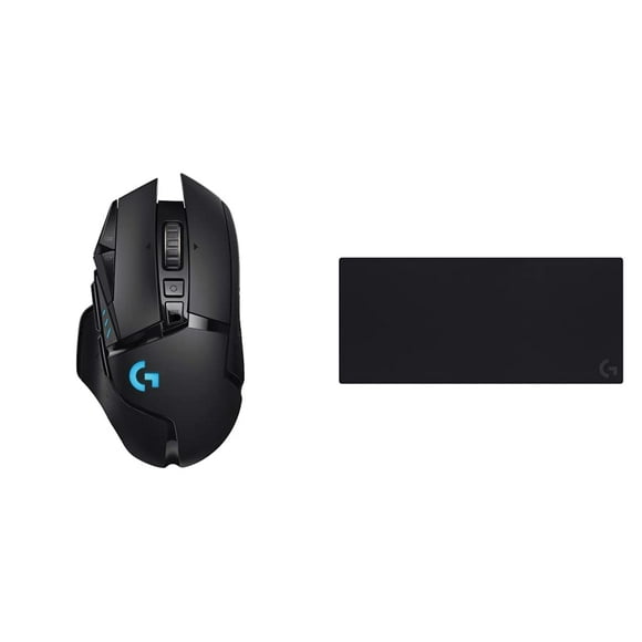Logitech G502 Lightspeed Wireless Gaming Mouse Lightsync RGB - Black Logitech G840 Extra Large Gaming Mouse Pad, Optimized for Gaming Sensors, Mac and PC Gaming Accessories