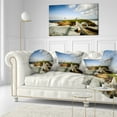 thumbnail image 3 of Designart Cloudy Illa Pancha Lighthouse - Seashore Photo Throw Pillow - 12x20, 3 of 5