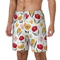 thumbnail image 2 of Uemuo Tulips Flowers Pattern Mens Swim Trunks Quick Dry Board Shorts with Mesh Lining, Stretch Beach Shorts Quick Dry No-Chafing Board Shorts-3X-Large, 2 of 9