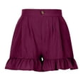 thumbnail image 6 of ibuvkizy Womens Shorts Clearance,Casual Summer Shorts for Women,Women's Fashion Solid Color Wide Leg Ruffle Loose High Waist Shorts Pants,Comfy Short Pants Drawstring Elastic Waist Pocketed Shorts, 6 of 7