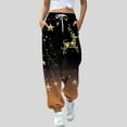 thumbnail image 2 of Dexiang Womens Christmas Printed Plus Size Sweatpants,Causal Drawstrings Black Lounge Pants,Comfy Joggers for Women with Pockets Orange2 L, 2 of 4