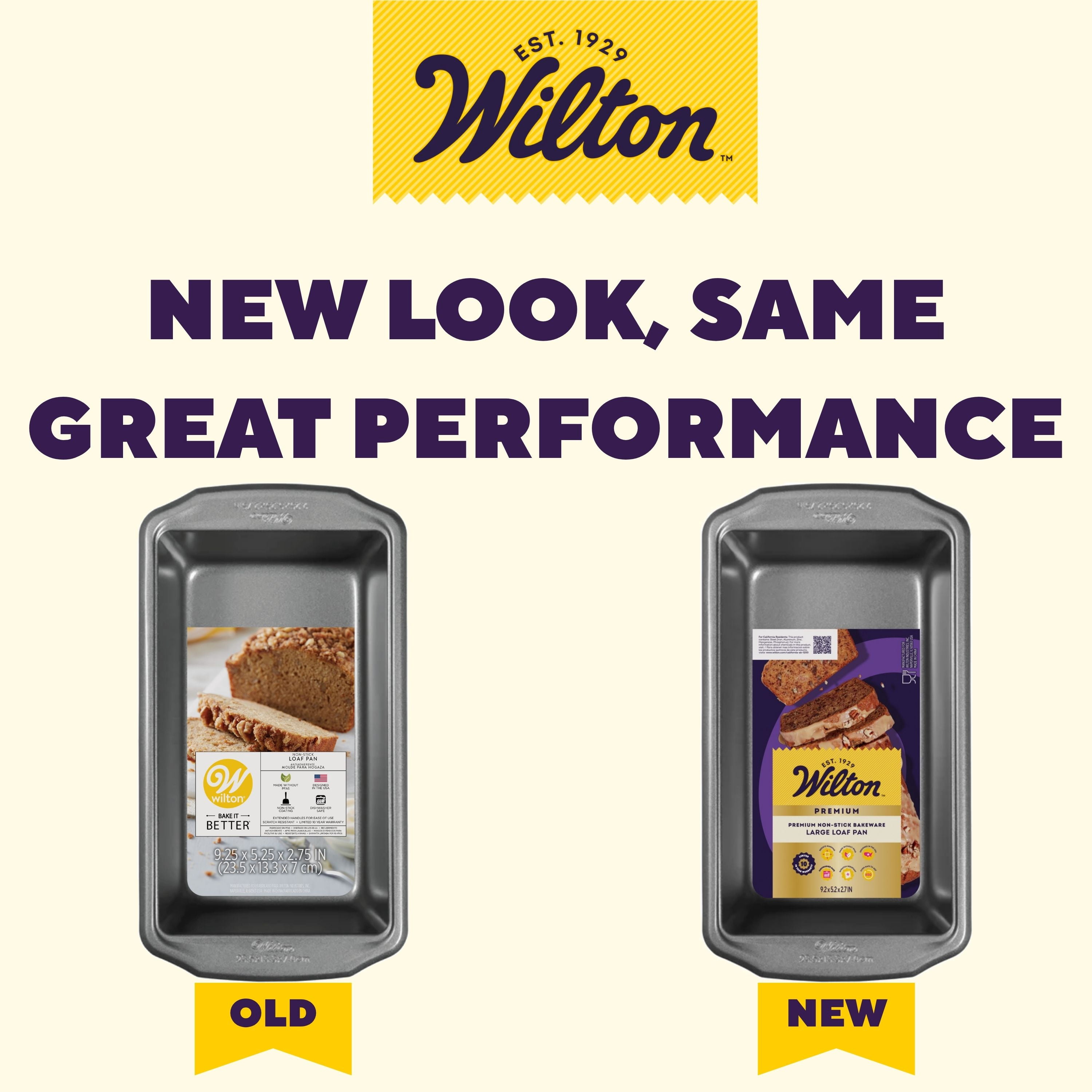Wilton Premium Non-Stick Baking Bread Loaf Pan 9x5 Meatloaf & Banana Bread, Packaging May Vary