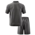 thumbnail image 6 of VBVC Men's 2 Piece Summer Textured Short Sets, Short Sleeve Quarter Zip Shirt and Drawstring Shorts For Men,Dark Gray,S-3XL, 6 of 10