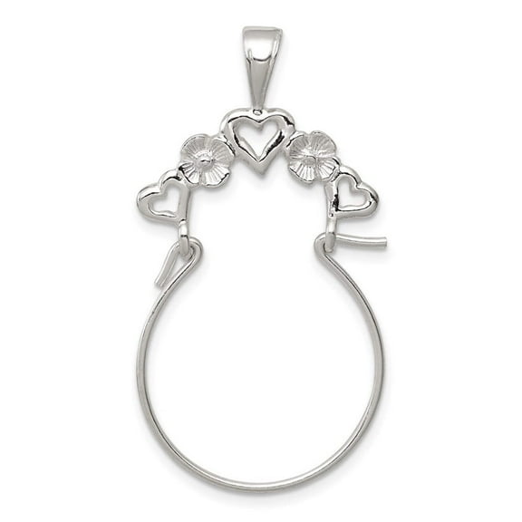 Sterling Silver Heart Charm Holder QC567