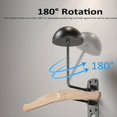 thumbnail image 3 of Soporte para Casco de Motocicleta con Rotación de 180°, Soporte de Almacenamiento para Casco Montado en la Pared, Colgador para Casco, Soporte para Ahorrar Espacio, 3 of 8