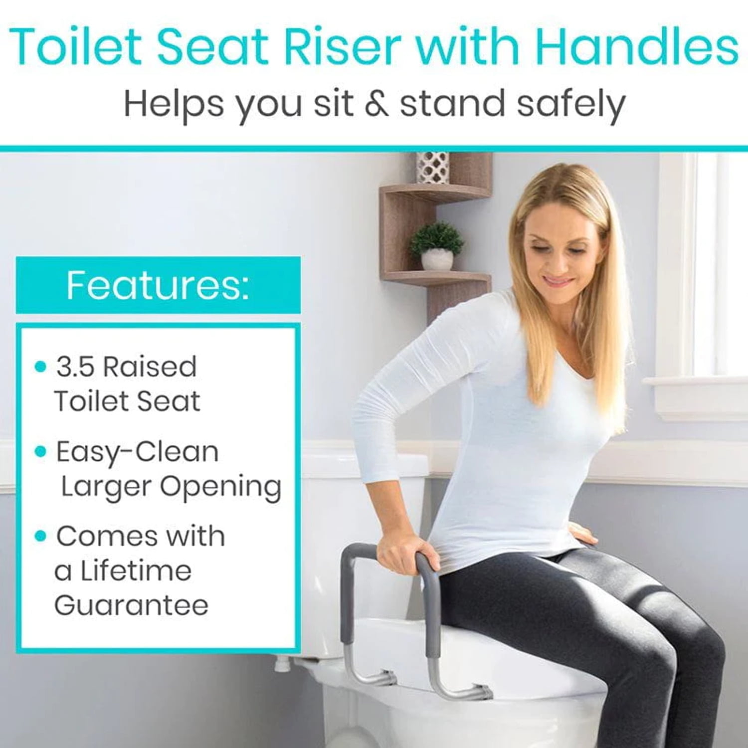 Vive Toilet Seat Riser with Arms – AAA Mobility Specialist