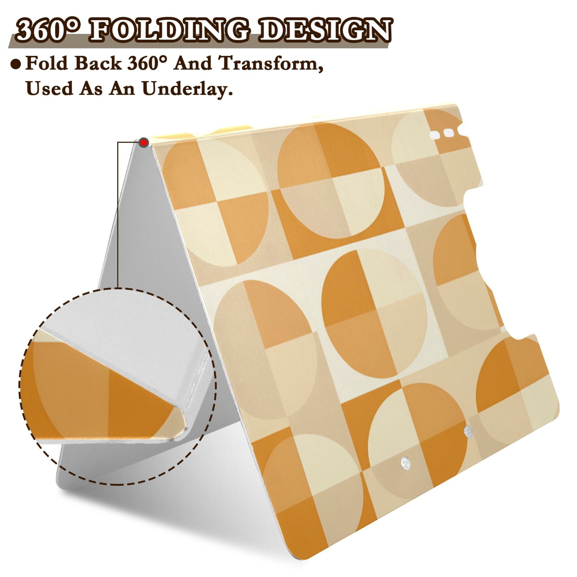 FORMRS A4 Clipboard Folder with Pen Holder Horizontal Foldable School Office Binder, Geometric Circles