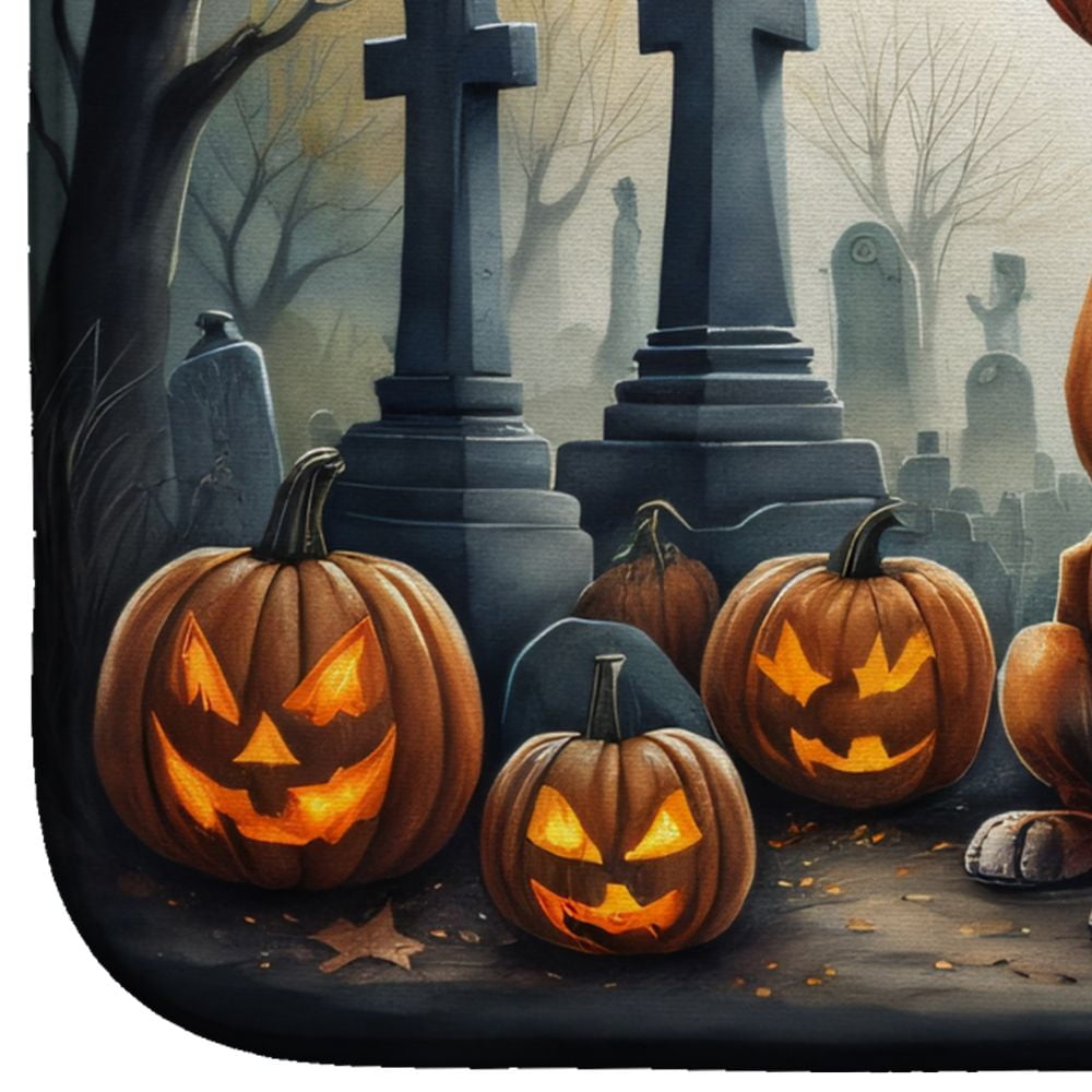 Vizsla Halloween Dish Drying Mat 14x22 Inch with Breed Specific Artwork
