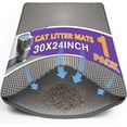 thumbnail image 1 of Cat Litter Mat Double Layer Waterproof Urine Proof Trapping Mat 1 Pack (Gray, 30x24 Inch), 1 of 8