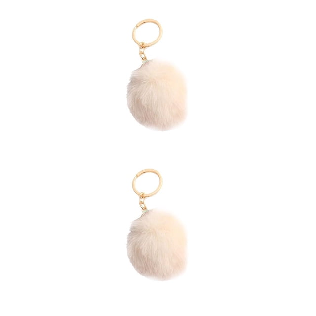 Bewildely Fuzzy Ball Llavero Flexible Cómodo Encantador Llaveros Adorable Práctico Llaveros Mujeres para Niños Adultos Ancianos Estudiantes Beige 7cm Beige 7cm 2piezas Bewildely CBP360141