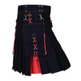 thumbnail image 2 of FRSASU Modern Two-Tone Utility Kilt for Men | Work & Fashion Kilt with Detachable Pockets & X-Lace Design Traditional Highland Tartan Utility Kilt Scottish Mens Kilt Red, 2 of 5