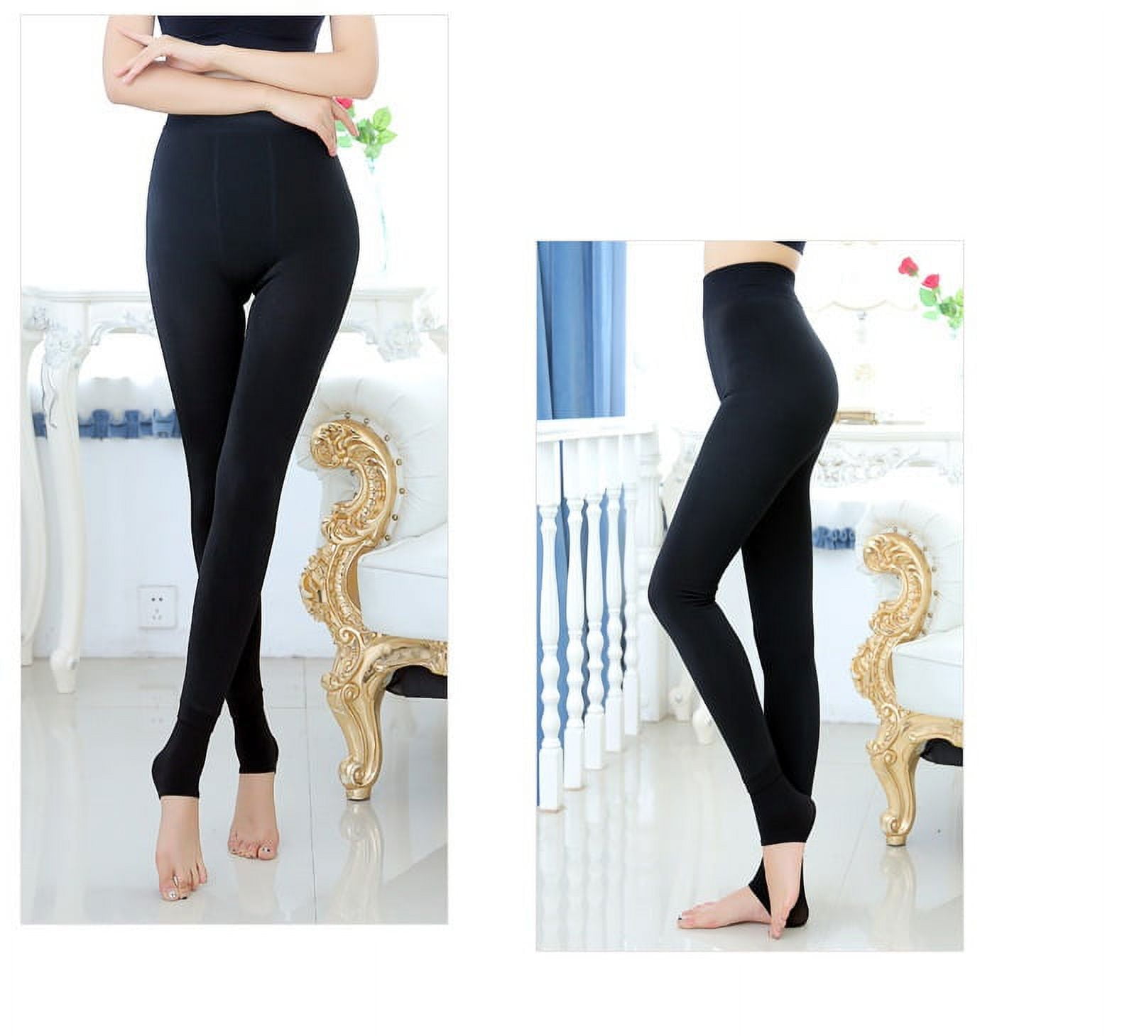 Women Magic Extra Thick Warm Winter Double Lined Stretch Thermal Fleece  Tights Flaw Less Sheer Tights Leg Warmer