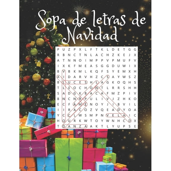 sopa de letras de navidad: Libro de búsqueda de palabras en español para adultos con soluciones . Spanish Christmas Wordsearch (Paperback)