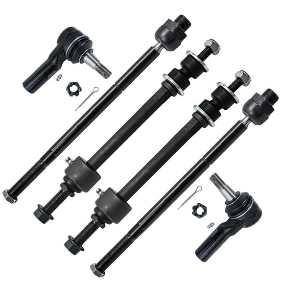 Detroit Axle - 4WD Front Sway Bar Links Inner and Outer Tie Rod Ends Replacement for 2006-2010 Dodge Ram 1500 (5 Lug)