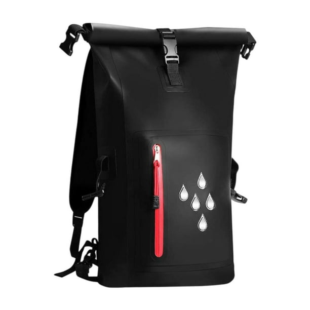 Bolsa seca impermeable para kayak, bolsa flotante de 25 l, mochila impermeable de gran capacidad Negro