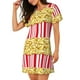 thumbnail image 2 of Balery Popcorn Camisón de manga corta con cuello redondo para mujer, cómodo y elegante., 2 of 6