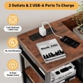 thumbnail image 4 of Qinaqin Rústico Marrón TV Soporte con Charging Station Ancho Abierto Estante y 9 Grande Almacenamiento Cajones Also Serves as a para Dormitorio cm de Profundidadresser Living Sala, 4 of 7