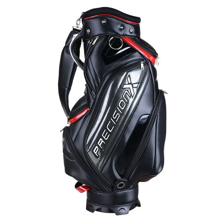 GHP 13-Golf Club Capacity Black Polyurethane 9-Pocket 5-Way Mesh Golf Carrying