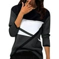 thumbnail image 2 of HLKJKLS Long Sleeve Shirts For Women Striped Printed V Neck 3/4 Sleeve Tee Casual Polyester Spandex Daily Work Vacation Top Gray S-Xxl, 2 of 5