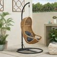 thumbnail image 6 of Yukon Outdoor Wicker Hanging Chair with Stand, Light Brown and Dark Gray, 6 of 8