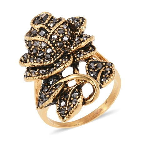 Hematite Ring - Hematite Rose Ring Gift Hypoallergenic Steel Jewelry